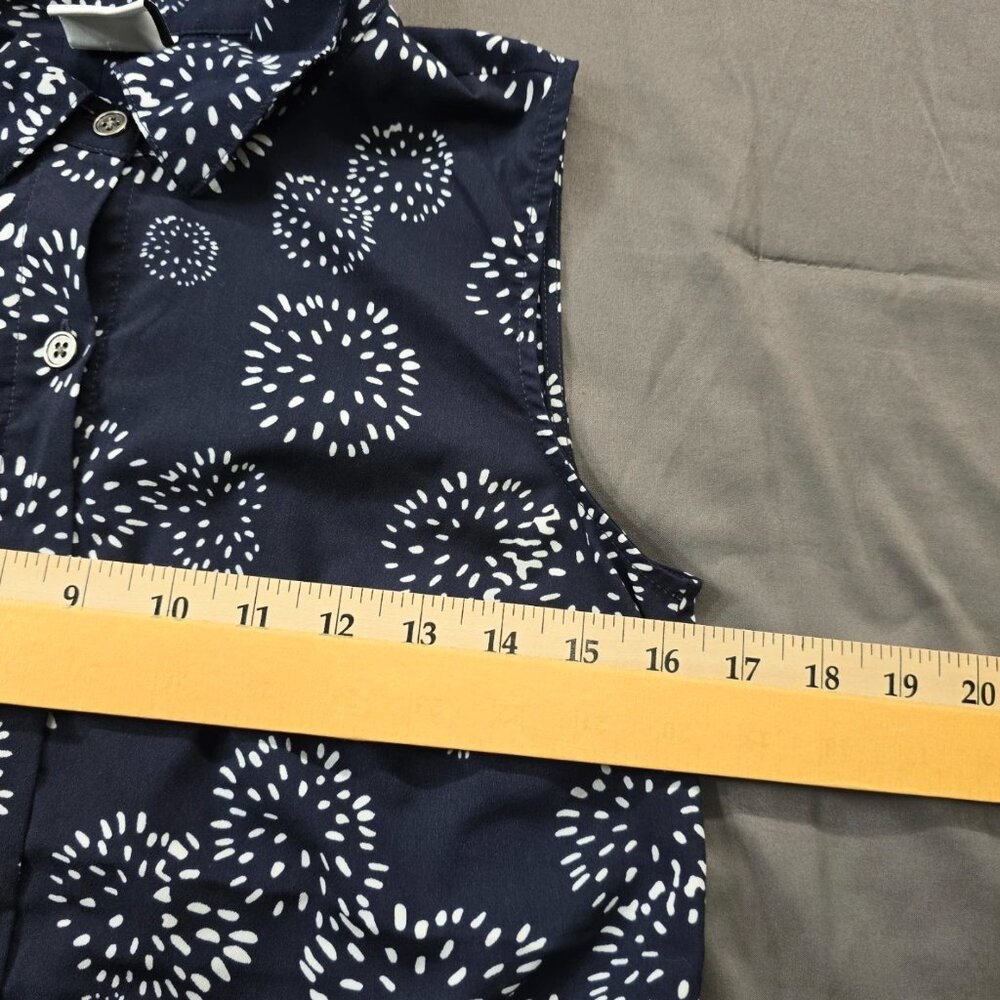 Cabi Womens Sleeveless Dandelion Wish Navy Blue Top Blouse Button Up Size XS - Picture 6 of 8